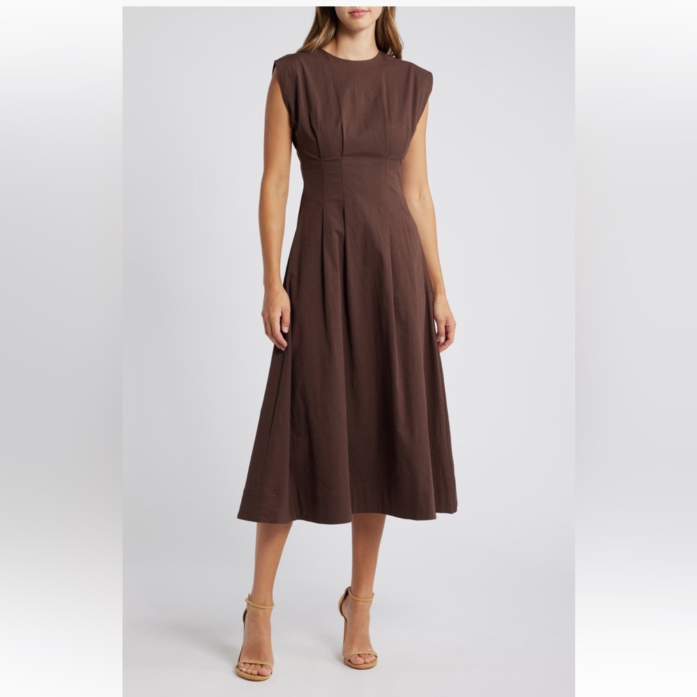 Elegant Brown Midi Skirt